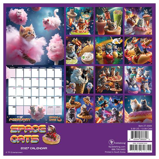 2027 Space Cats Mini Calendar